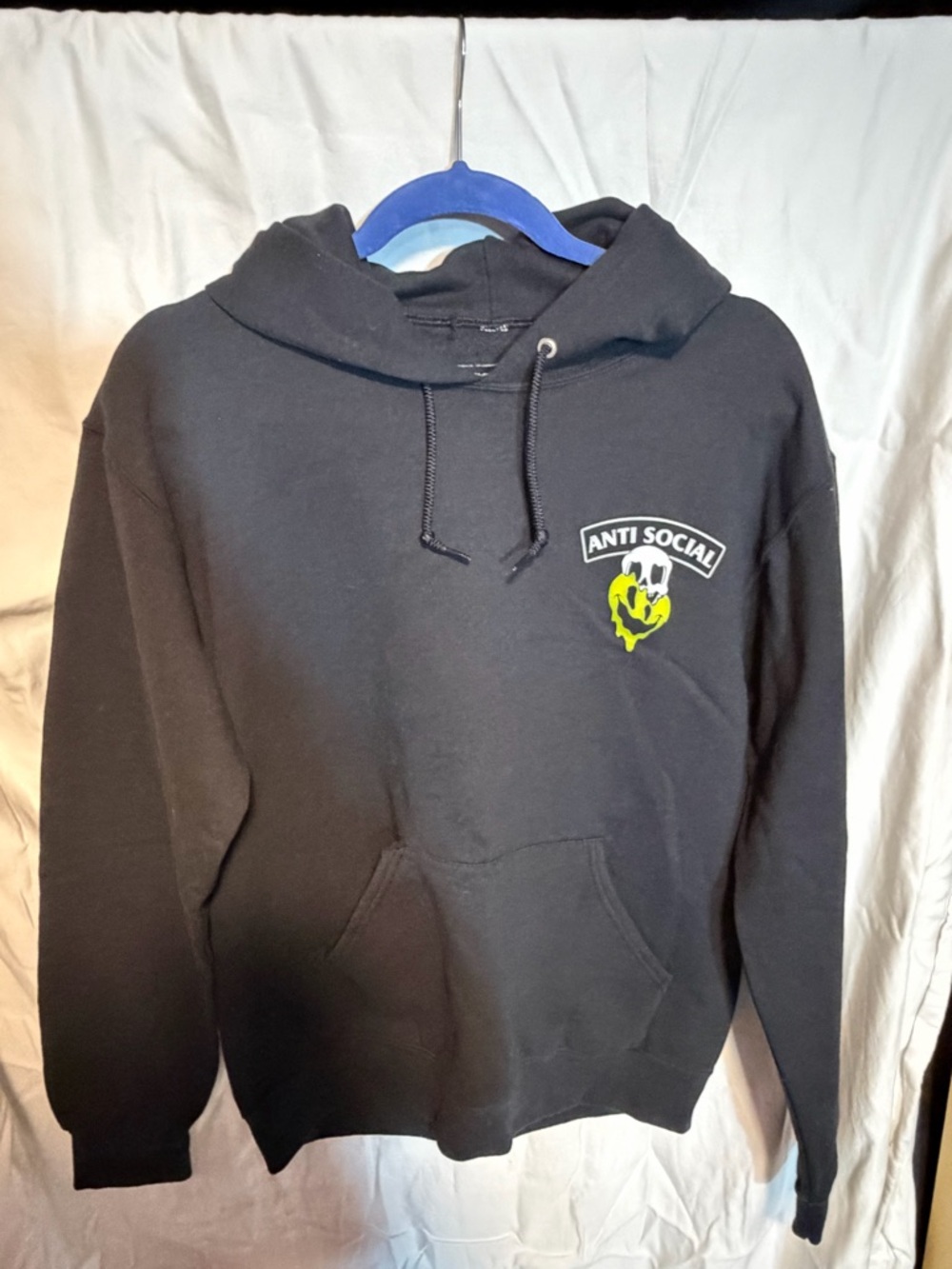 Black Hoodie with Anti Social graphic